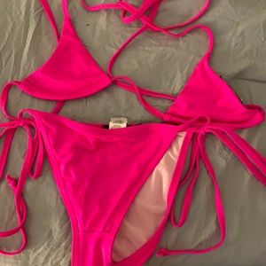 Hot pink tie PLT bikini